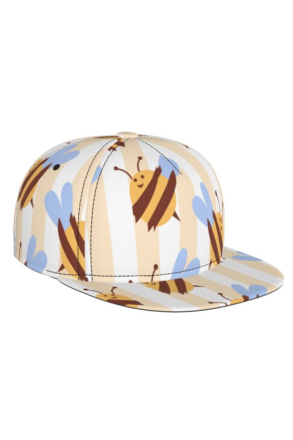 A Bee for Baseball Cap Men Cap Flat Brim for Men Women Teens Adjustable Baseball Cap