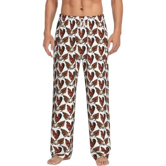 Hirioo A Rooster With Chickens for Women's PJ Pajama Pants Sleep Pants Women's Home Trousers with Pockets,S-3XL-3X-Large