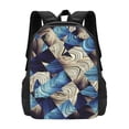 thumbnail image 1 of Hirioo Abstract Blue Squares for Minimalist Backpack Large Capacity Backpack Travel Backpack For School, 1 of 8