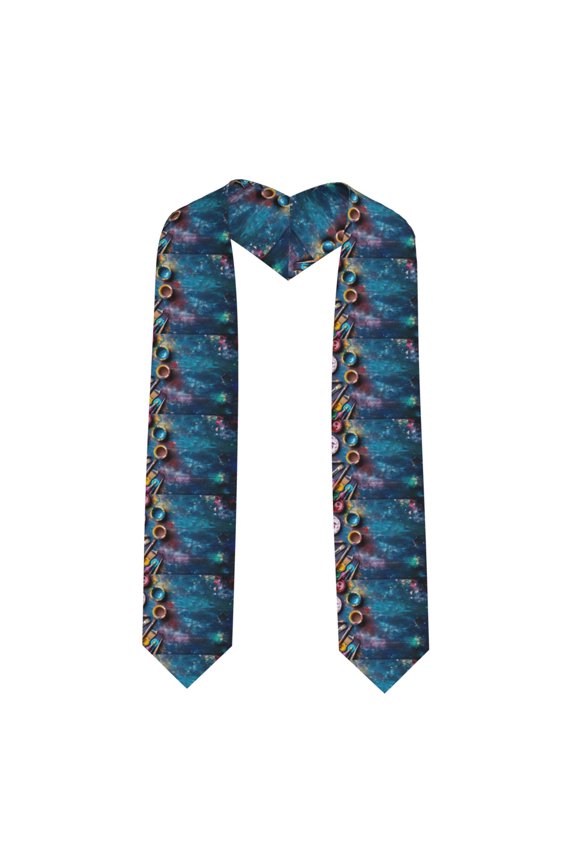 Abstract Colorful Art Supplies for 72" Graduation Shawl Stole Unisex Adults Graduation Sash Honor Graduation Stole for High School and College-Sharp Corner