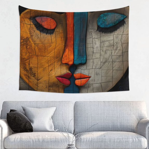 Hirioo Abstract Colorful Duality Print Tapestry Lightweight Fabric for Bedroom Aesthetic Home Wall Dorm Décor Living Room Decor 29x37 Inch