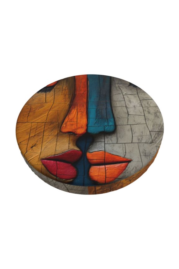 Abstract Colorful Duality for Round Bar Stool Seat Covers Washable Stool Cushion Slipcover Elastic Bar Chair Covers for 12-14 Inch Chair-12 inch