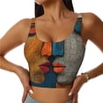 thumbnail image 1 of Hirioo Abstract Colorful Duality for Women's Sports Vest with Full-Print Design, Stretchy Fabric and Removable Pads-X-Large, 1 of 8