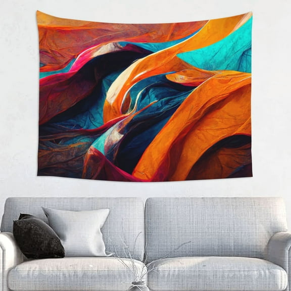 Hirioo Abstract Fabric Color Waves Print Tapestry Lightweight Fabric for Bedroom Aesthetic Home Wall Dorm Décor Living Room Decor 29x37 Inch