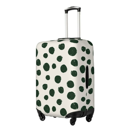 Hirioo Abstract Green Polka Dot for Elasticity Suitcase Cover (No luggage Included) Durable Luggage Protector Fits 18-32 Inch Luggage-Medium