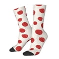 thumbnail image 1 of Hirioo Abstract Red Polka Dot Pattern Adult Middle Tube Socks Breathable Sock Non-Pilling,Contrasting Color Design, 1 of 6