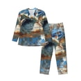 thumbnail image 1 of Hirioo Abstract Sea Turtle for Men's Pajama Sets 2 Piece Pjs Men's Long-Sleeved Pajama Set Button Down Sleepwear,S-XXL-Large, 1 of 7
