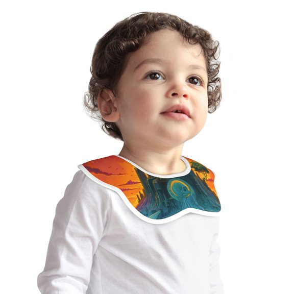 Hirioo Abstract Tree Castle for Baby Cotton Petal Bib Drool Bibs for Baby Boy Unisex