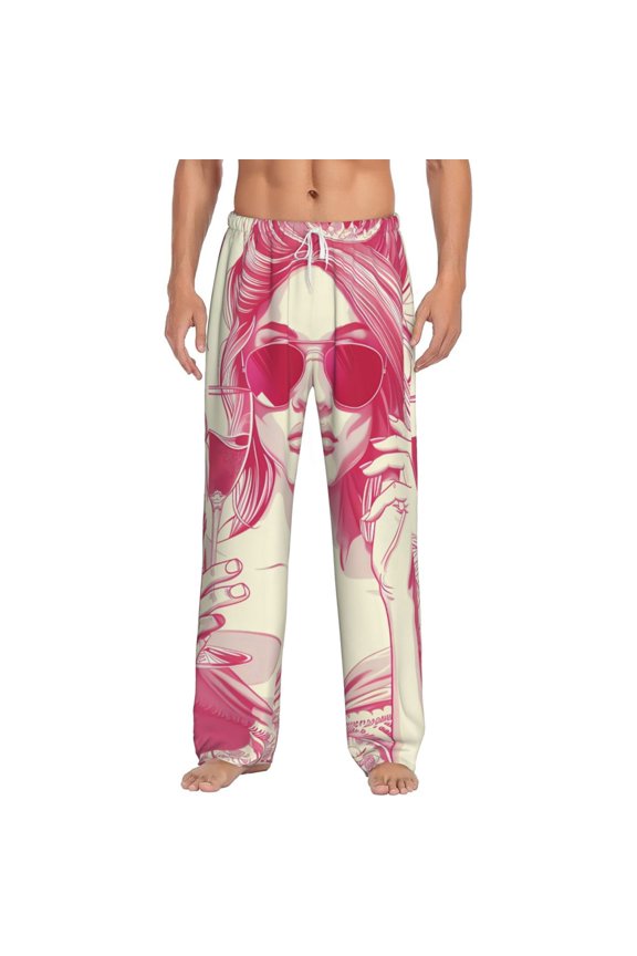 Ace Of Diamonds Lady for Men's PJ Pajama Pants Sleep Pants Men's Home Trousers with Pockets,S-3XL-3X-Large