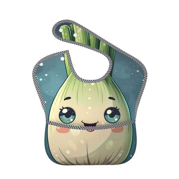 Hirioo Adorable Kawaii Fennel Character for Baby Waterproof Pocket Bib Adjustable Closed for Babies Toddlers with Large Pocket 6-24Months