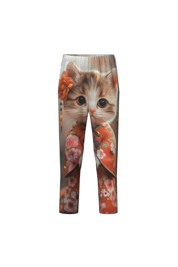 Adorable Kitten In Kimono for Teenagers' Pajama Pants Womens Lounge Pants with Pockets Pj Bottoms Pants for Men-Small