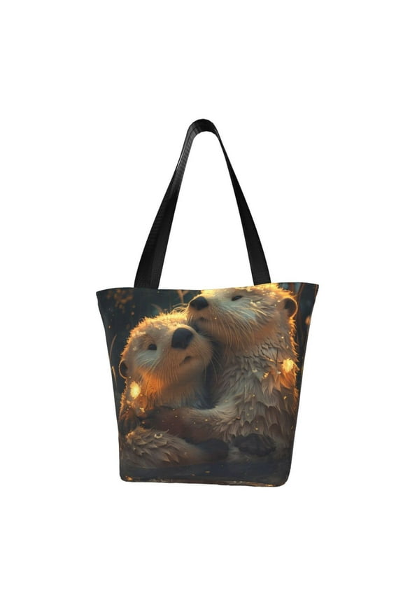 Adorable Otter Pair Hug for Women's Casual Shoulder Tote Bag Handbag For Women Work College Travel Business Shopping