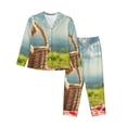 thumbnail image 1 of Hirioo Adorable Puppy Basket for Women's Pajama Sets 2 Piece Pjs Women's Long-Sleeved Pajama Set Button Down Sleepwear,S-XXL-Small, 1 of 7