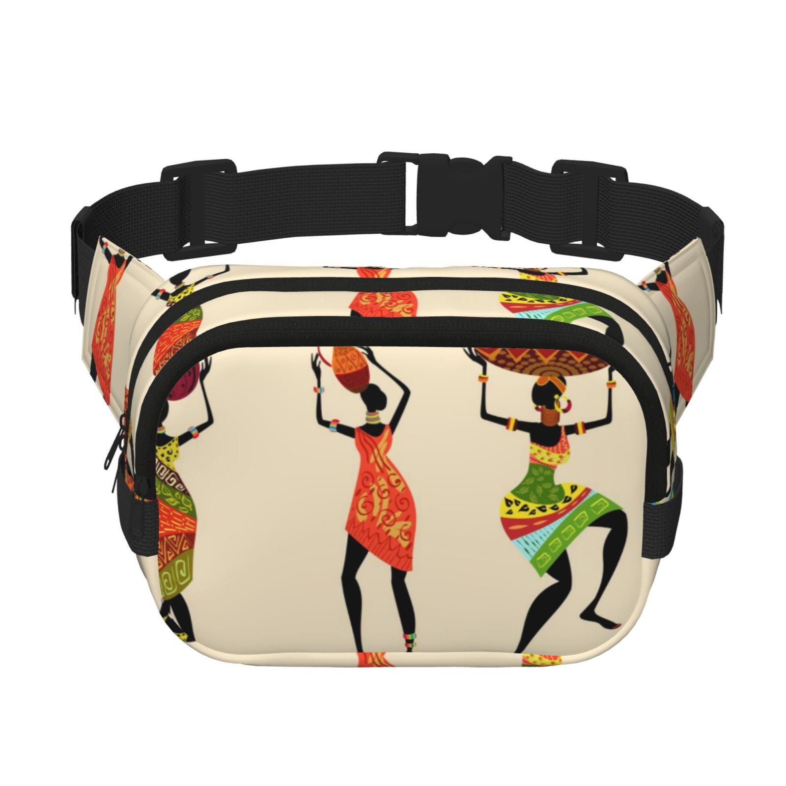 Hirioo African Women for Double Layer Waist Bag Adjustable Fanny Pack For Travel Running Hiking