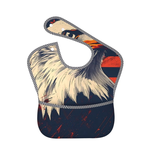 Hirioo American Bald Eagle A for Baby Waterproof Pocket Bib Adjustable Closed for Babies Toddlers with Large Pocket 6-24Months