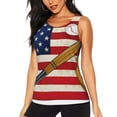 thumbnail image 1 of Hirioo American Flag And Baseball for Women's Workout Tank Top Sleeveless Workout Tops Athletic Gym Shirts-X-Large, 1 of 1