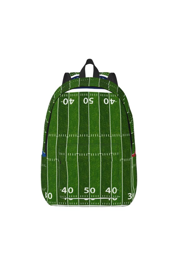 American Football Field Canvas Backpack, Durable Travel Backpack with Multiple Compartments,Large Capacity, Backpack for School, Hiking, Work
