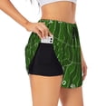 thumbnail image 1 of Hirioo American Football Field for Women's Double Layer Athletic Shorts High-Performance Gym Shorts with Inner Pocket, Elastic Waistband-X-Large, 1 of 7