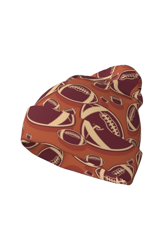 American Football1 for Men's Knit Cuffed Beanie for Outdoor Activities Unisex