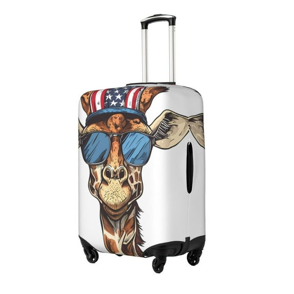 Hirioo American Giraffe Style for Elasticity Suitcase Cover (No luggage Included) Durable Luggage Protector Fits 18-32 Inch Luggage-Medium