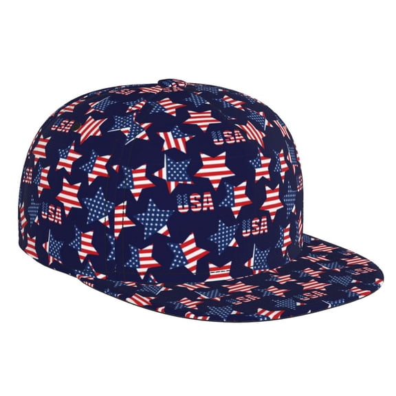Hirioo American Stars for Baseball Cap Men Cap Flat Brim for Men Women Teens Adjustable Baseball Cap