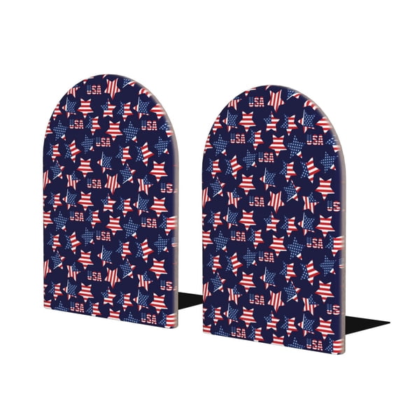 Hirioo American Stars for Bookends Decorative Bookends for Shelves for Home or Office, Non-Slip Base