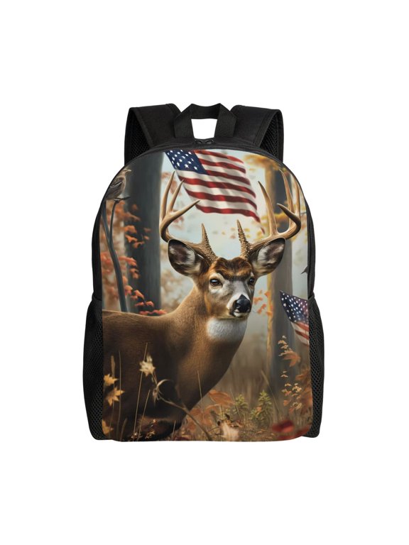 American Wildlife Deer Forest for Travel Backpack for Women Men, Lightweight and Durable,Gift for Weekender, College, Work,and Outdoor Activities