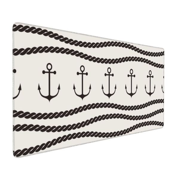 Hirioo Anchors and Ropes for Mouse Pad ,Anti-Slip Base, Durable Stitched Edges, Perfect for Gaming, Office, and Home Use,16x35.5in