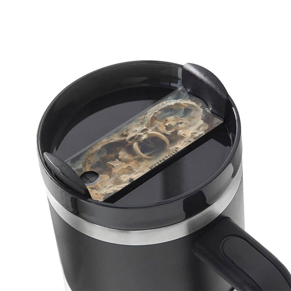 Hirioo Ancient Skull Cave Landscape for Stanley Cup Lid Nameplate Personalized Acrylic Nameplate Tumbler Lid Topper(30oz , 40oz)