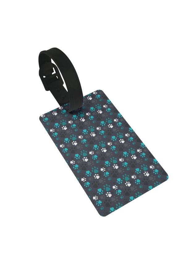 Animal Footprints for Luggage ID Tag with Adjustable Strap Travel Baggage Bag Tags Suitcase Identify Labels for Women Men