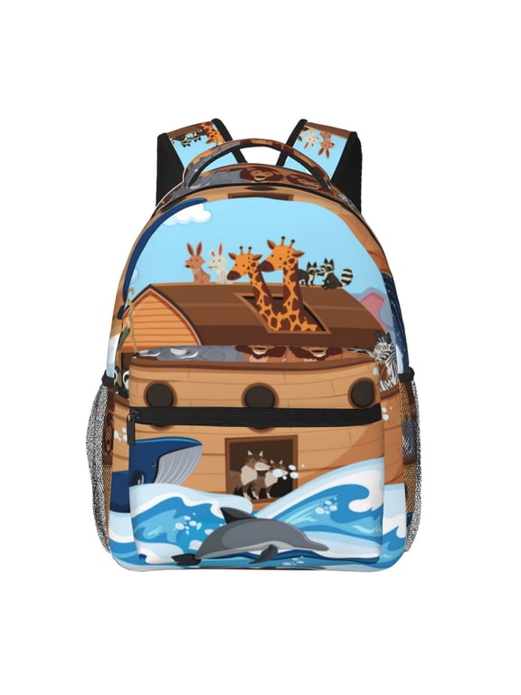 Animals on Noah's Ark Print Laptop Backpack Lightweight Casual Travel Daypack for College Workplace Travel