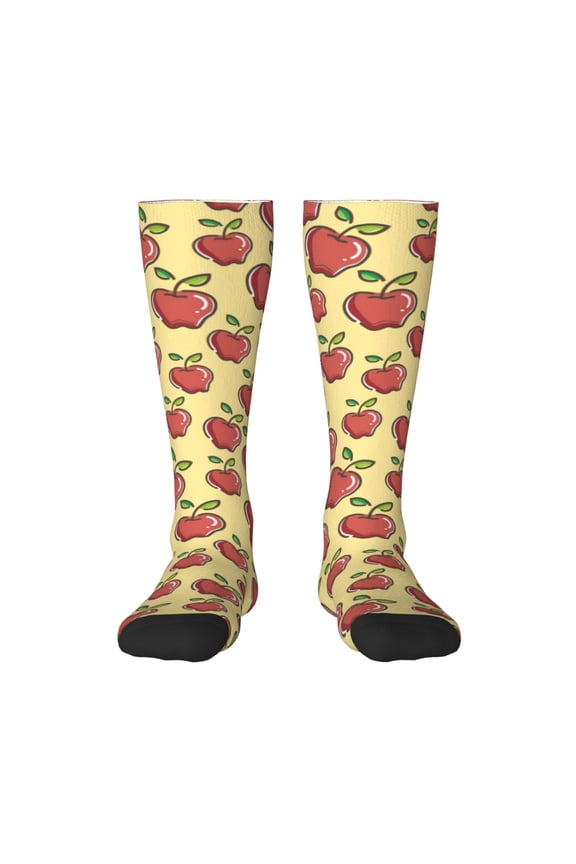 Apple for Adult Stockings Breathable Sock Non-Pilling,Contrasting Color Design