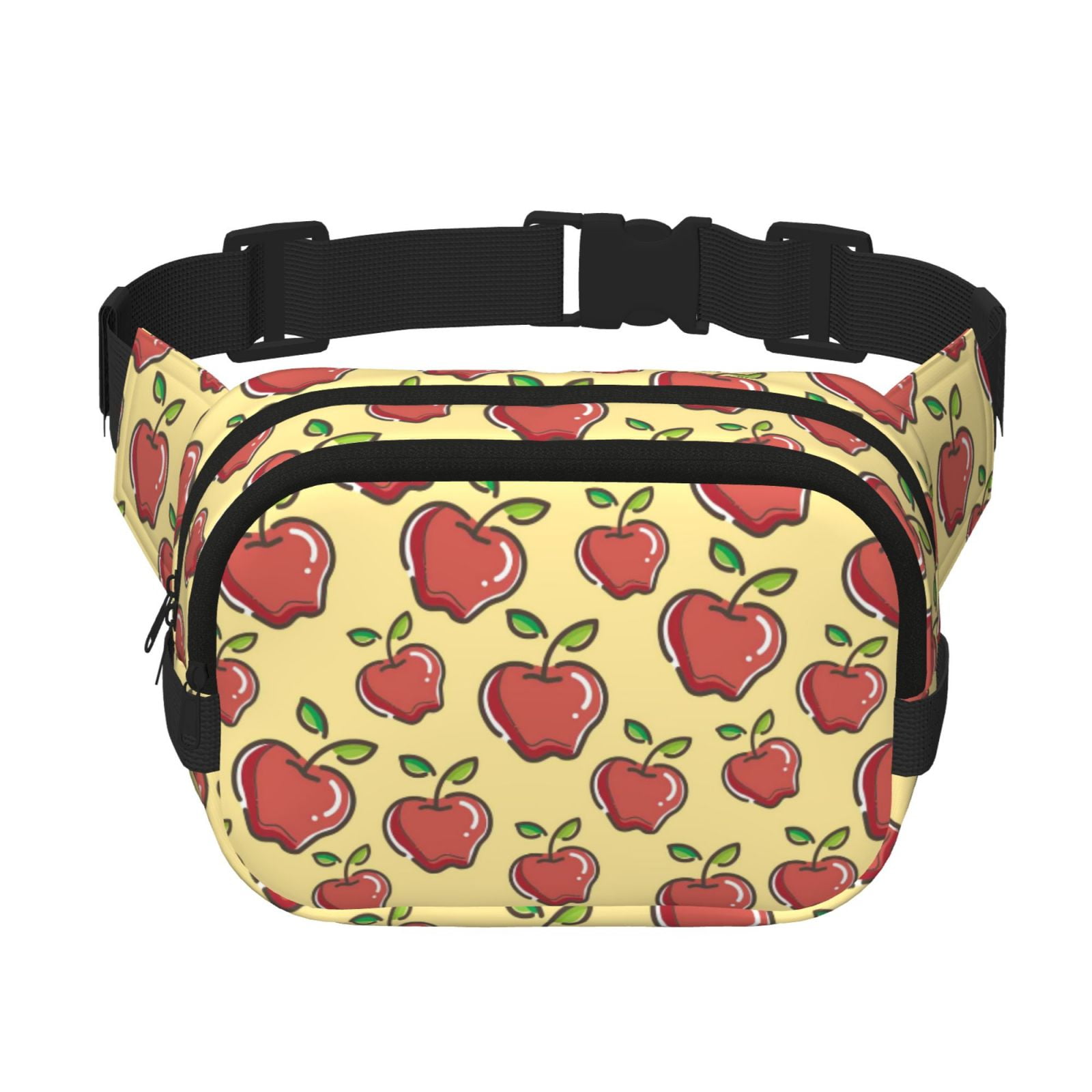 Hirioo Apple for Double Layer Waist Bag Adjustable Fanny Pack For Travel Running Hiking