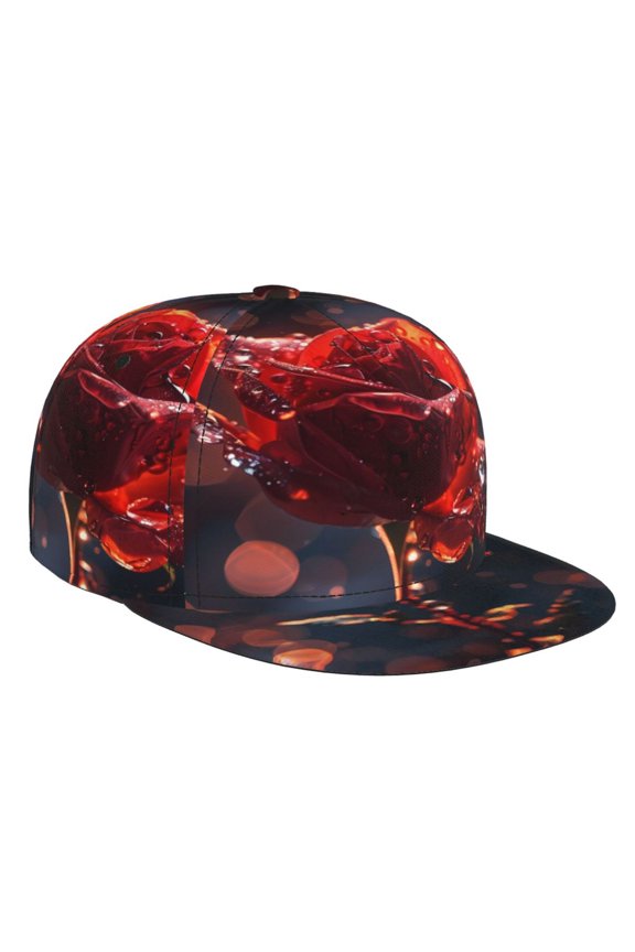 Artistic Dewdrop Rose for Baseball Cap Men Cap Flat Brim for Men Women Teens Adjustable Baseball Cap