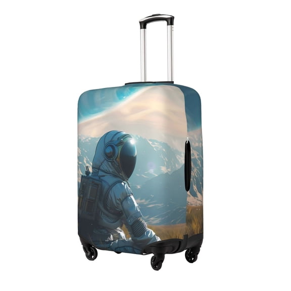 Hirioo Astronaut Contemplating Planet for Elasticity Suitcase Cover (No luggage Included) Durable Luggage Protector Fits 18-32 Inch Luggage-Small