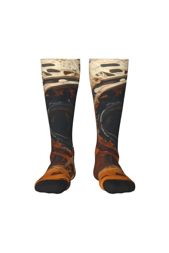 Astronaut Exploring Mars for Adult Stockings Breathable Sock Non-Pilling,Contrasting Color Design