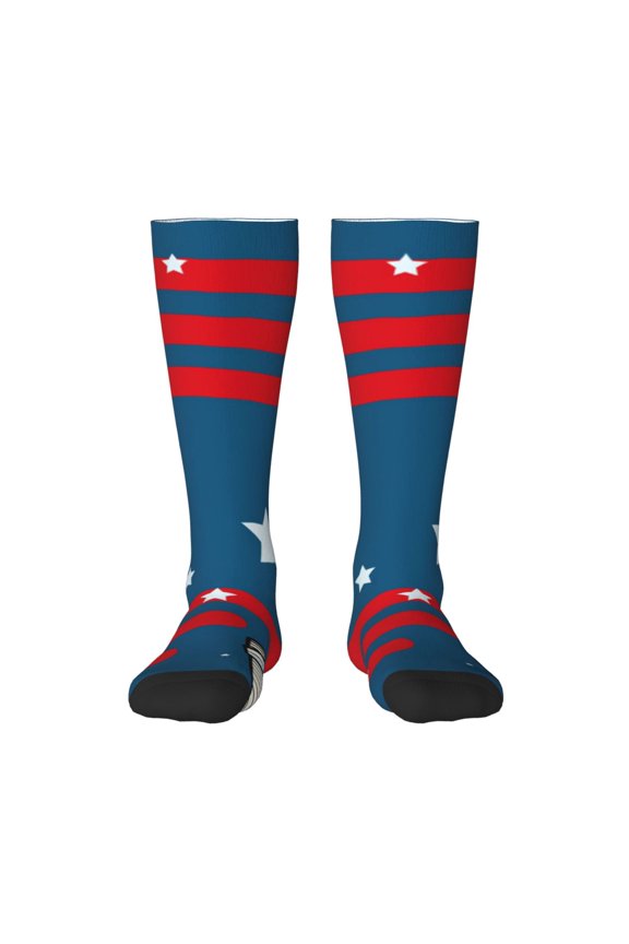 Astronaut Runs Forward for Adult Stockings Breathable Sock Non-Pilling,Contrasting Color Design