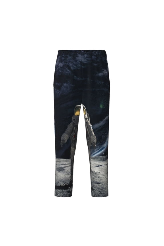 Astronaut Standing In The Moon for Teenagers' Pajama Pants Womens Lounge Pants with Pockets Pj Bottoms Pants for Men-Medium