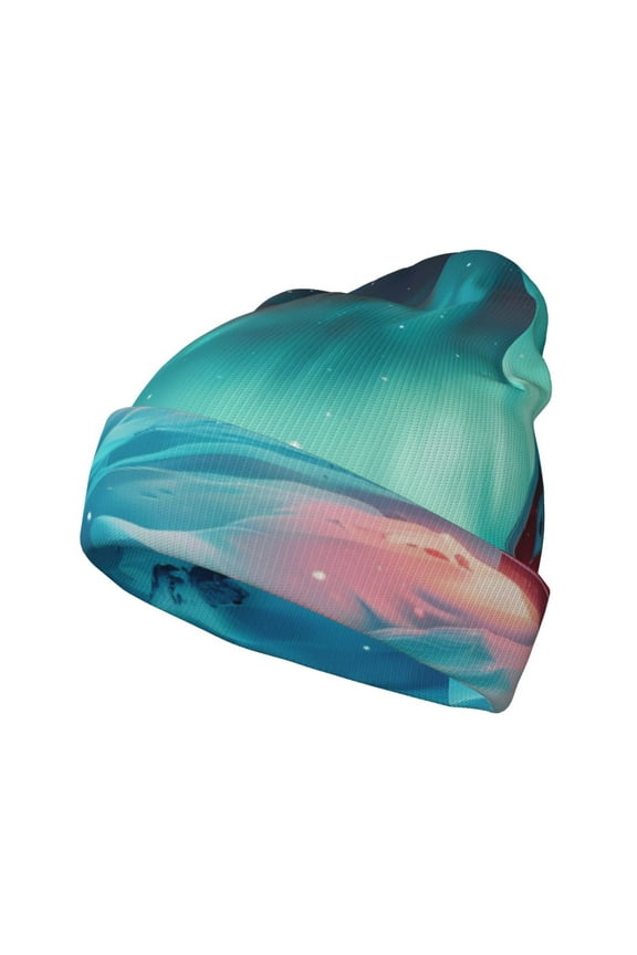 Aurora Borealis Village for Men's Knit Cuffed Beanie for Outdoor Activities Unisex