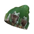 thumbnail image 1 of Hirioo Australian White Tree Frog Sitting on Branch for Men's Knit Cuffed Beanie for Outdoor Activities Unisex, 1 of 6