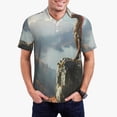 thumbnail image 1 of Hirioo Autumn Dragon Mountain View for Men’s Polo Shirts Quick Dry Short Sleeve Golf T Shirt Performance Moisture Wicking Casual Workout,Sizes S-4XL-X-Large, 1 of 6