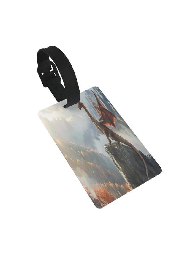 Autumn Dragon Mountain View for Luggage ID Tag with Adjustable Strap Travel Baggage Bag Tags Suitcase Identify Labels for Women Men