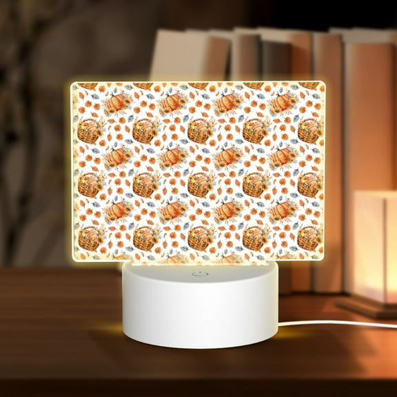 Hirioo Autumn Harvest Baskets for Rectangular Acrylic with Night Light Best Gifts for Lover Girl Mom, Valentine's Day Anniversary Birthday Wedding Present