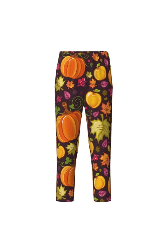 Autumn Harvest Pumpkin Joy for Teenagers' Pajama Pants Womens Lounge Pants with Pockets Pj Bottoms Pants for Men-Medium