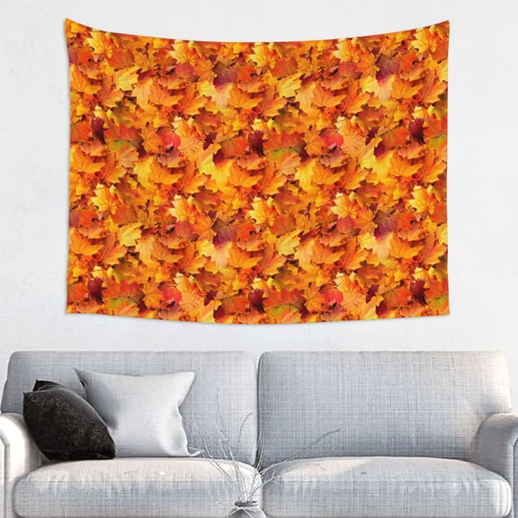 Hirioo Autumn Maple Leaf Pile Print Tapestry Lightweight Fabric for Bedroom Aesthetic Home Wall Dorm Dcor Living Room Decor 29x37 Inch
