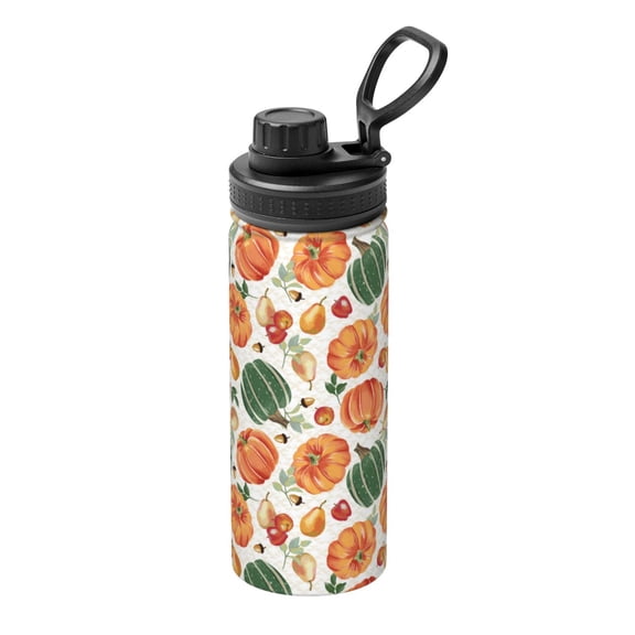 Hirioo Autumn Pumpkins for 18oz Sports Insulated Kettle for Gym Hiking Camping Running Mountain Bike Outdoor Sports
