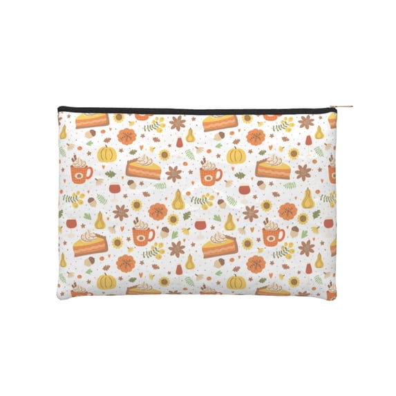 Hirioo Autumn for Paper Reusable Cosmetic Bag Zipper Encouragement Travel Pouch Toiletry Bag for Women Girls