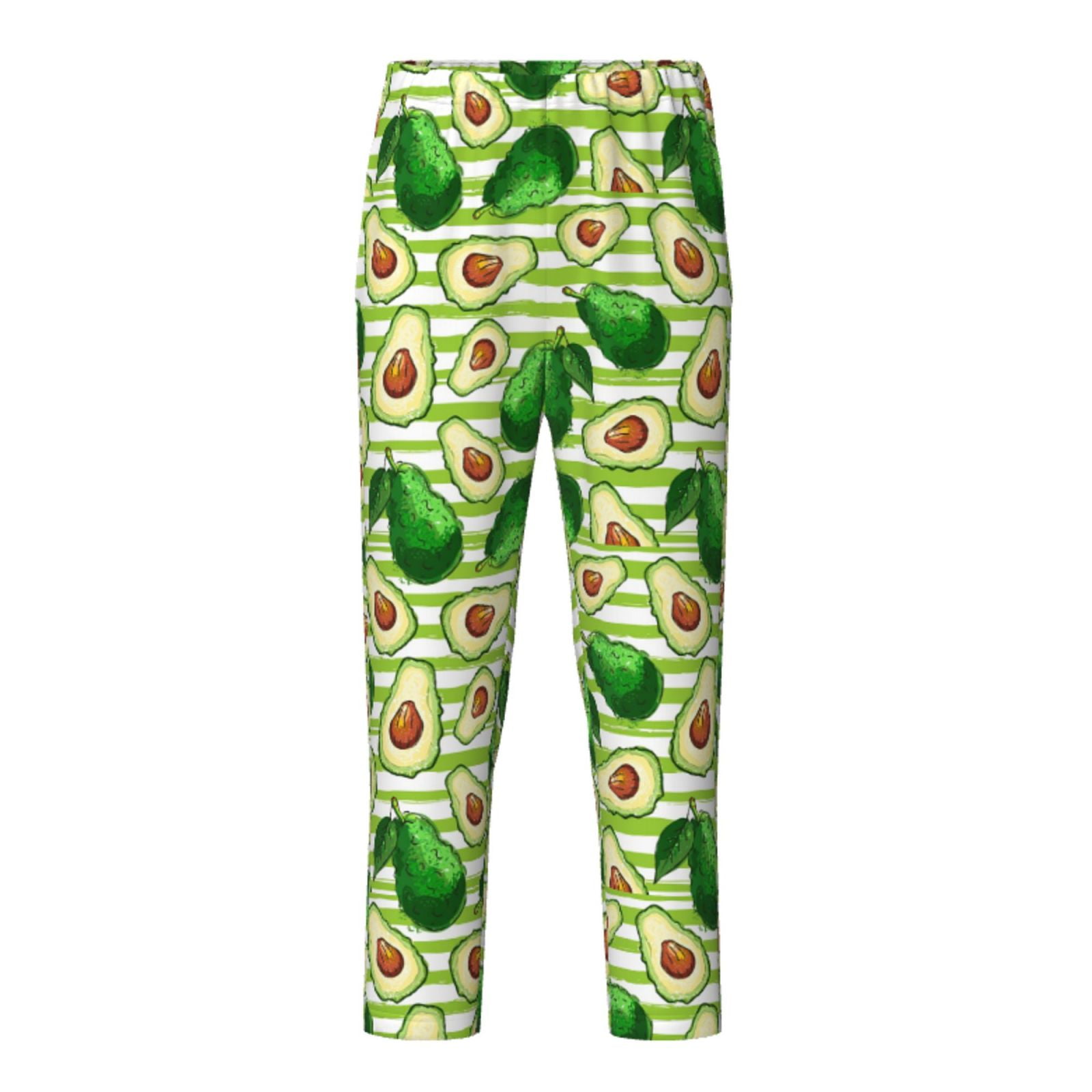 Hirioo Avocado Green Striped for Teenagers' Pajama Pants Womens Lounge ...