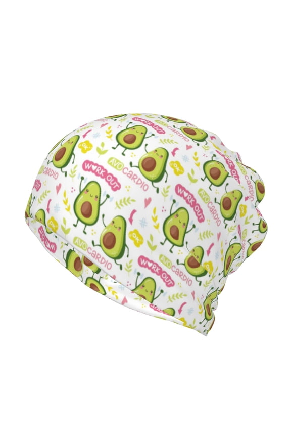 Avocado Work Out for Multifunction Beanie Hat for Men and Women Unisex for Winter Sports, Outdoor Activities, and Daily Wear