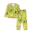 thumbnail image 1 of Hirioo Avocado Work Out for Women's Pajama Sets 2 Piece Pjs Women's Long-Sleeved Pajama Set Button Down Sleepwear,S-XXL-Small, 1 of 7